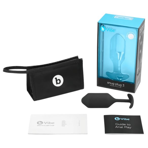 b-vibe - analinis kaištis su 2 kamuoliukais - 180g - juodas