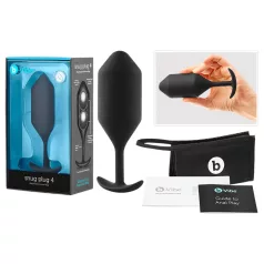   b-Vibe Snug Plug 4 - dvigubas rutulinis analinis kaištis (257 g, juodas)
