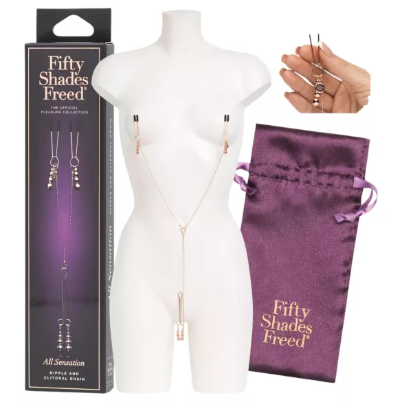 Fifty Shades Freed - spenelių ir klitorio spaustukai - metalas