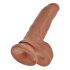 King Cock - dildo su sėklidėmis - 23 cm - rudas