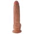 King Cock - dildo su sėklidėmis - 23 cm - rudas