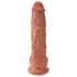 King Cock - didelis dildas su sėklidėmis - 25 cm - rudas