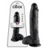 King Cock - dildo su sėklidėmis - 25 cm - juodas