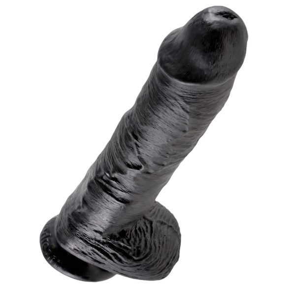 King Cock - dildo su sėklidėmis - 25 cm - juodas