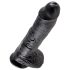 King Cock - dildo su sėklidėmis - 25 cm - juodas