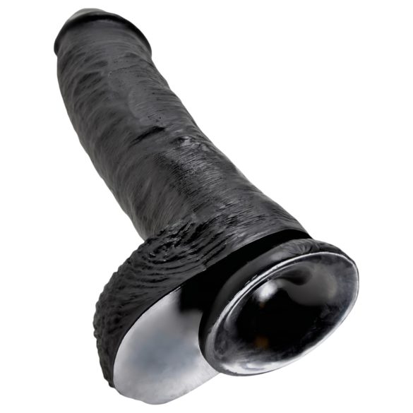 King Cock - dildo su sėklidėmis - 25 cm - juodas