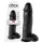 King Cock - didelis dildo su sėklidėmis - 30 cm - juodas