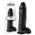 King Cock - didelis dildo su sėklidėmis - 30 cm - juodas
