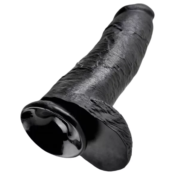 King Cock - didelis dildo su sėklidėmis - 30 cm - juodas