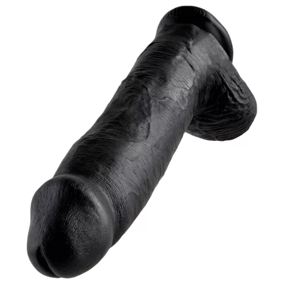 King Cock - didelis dildo su sėklidėmis - 30 cm - juodas