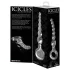 Icicles No. 67 - stiklinis analinis dildo su rutuliukais - permatomas