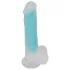You2Toys Glow in the Dark - šviečiantis dildo su siurbtuku - mėlynas