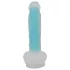 You2Toys Glow in the Dark - šviečiantis dildo su siurbtuku - mėlynas
