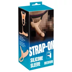   You2Toys - strap-on diržas M - tuščiaviduris dildo - kūno spalvos