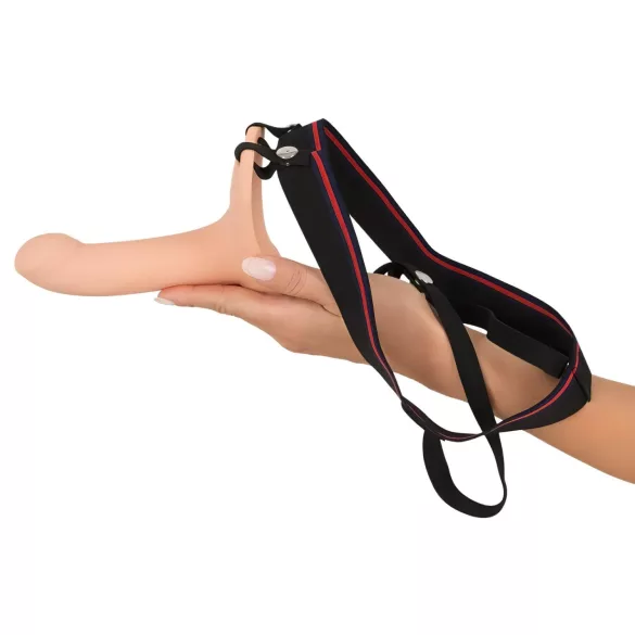 You2Toys - strap-on diržas M - tuščiaviduris dildo - kūno spalvos
