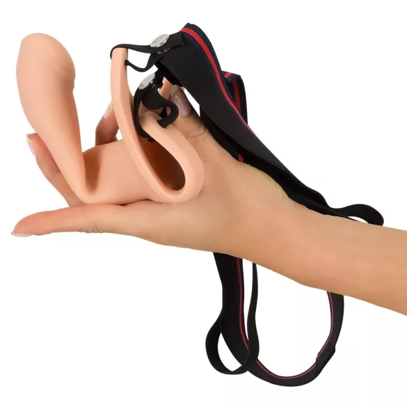 You2Toys - strap-on diržas M - tuščiaviduris dildo - kūno spalvos