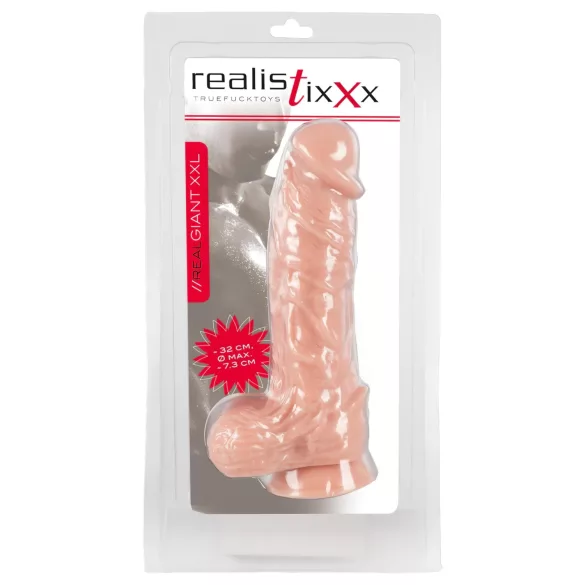 realistixxx Giant XXL - didelis realistiškas dildo - 32 cm - kūno spalvos