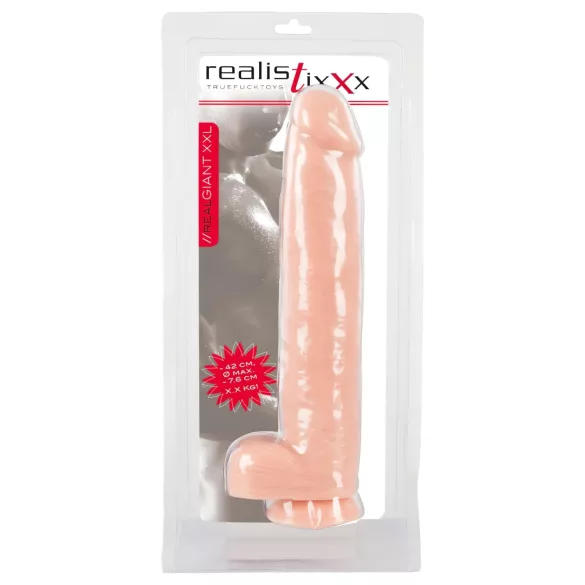 realistixxx Giant 3XL - realistiškas didelis dildo - natūralios spalvos 42 cm