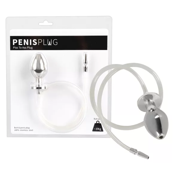 Piss to Ass Plug - tuščiaviduris analinis kaištis su šlaplės plėtikliu
