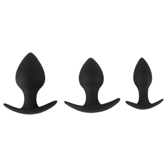 Black Velvets - silikoniniai analiniai kaiščiai rinkinys (3 vnt) - juodi