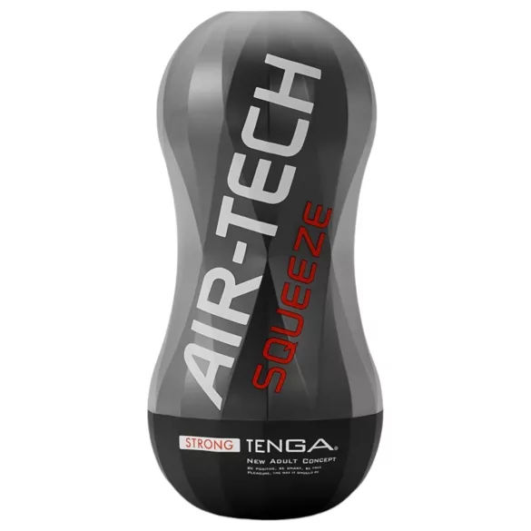 TENGA Air-Tech Squeeze Strong - masturbatorius su siurbimu - juodas