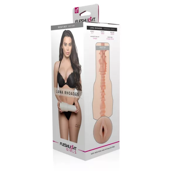 Fleshlight - masturbatorius su Lana Rhoades - realistiška vagina - kūno spalvos