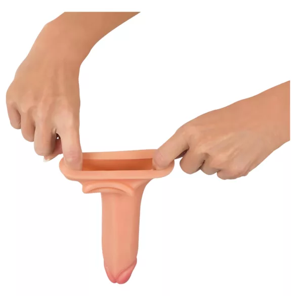 Realistixxx - penio movos su žiedu - 19 cm natūralios spalvos