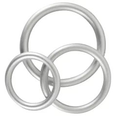   You2Toys - penio žiedų rinkinys - silikoniniai, metalinės spalvos, 3 vnt