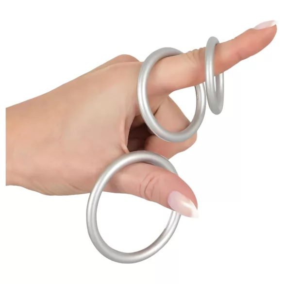 You2Toys - penio žiedų rinkinys - silikoniniai, metalinės spalvos, 3 vnt