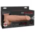 Pipedream Fetish Strap-On 9 - prisegamas, tuščiaviduris, purškiantis dildo (kūno spalvos)