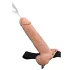 Pipedream Fetish Strap-On 9 - prisegamas, tuščiaviduris, purškiantis dildo (kūno spalvos)