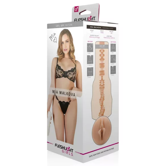 Fleshlight Mia Malkova LVL Up - masturbatorius - realistinė vagina - kūno spalva