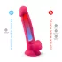 Silexd 7 - prilimpantis, su kapšeliu dildo - 17,5 cm (rožinis)
