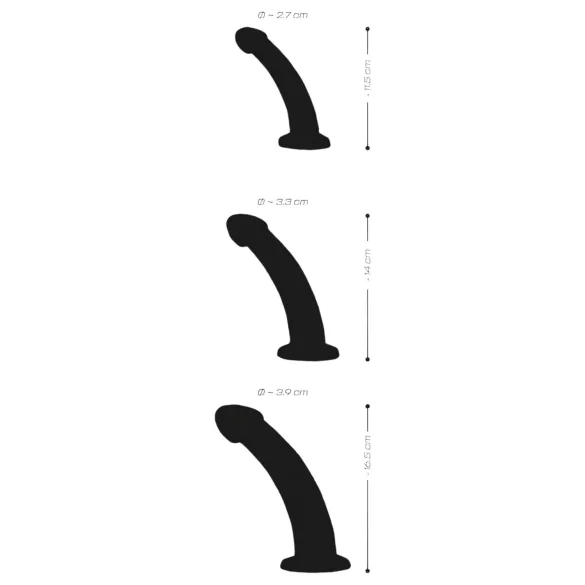 Crystal Clear - analinis dildo rinkinys - 3 dalys - permatomas