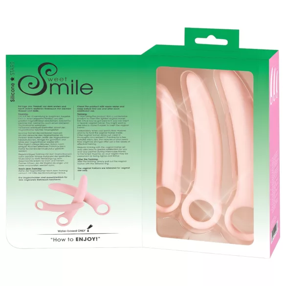 „Smile“ makšties treniruokliai - makšties treniruoklių rinkinys, 3 dydžiai (dubens dugno raumenų stiprinimui)