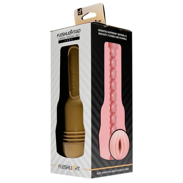 Fleshlight GO - treniruoklis vyrams - kompaktiška vagina - rožinė