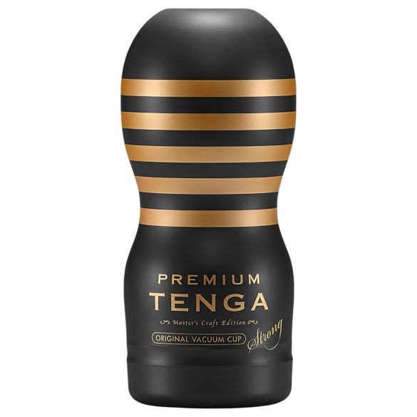 TENGA Premium Stiprumas - vienkartinis masturbuoklis (juodas)