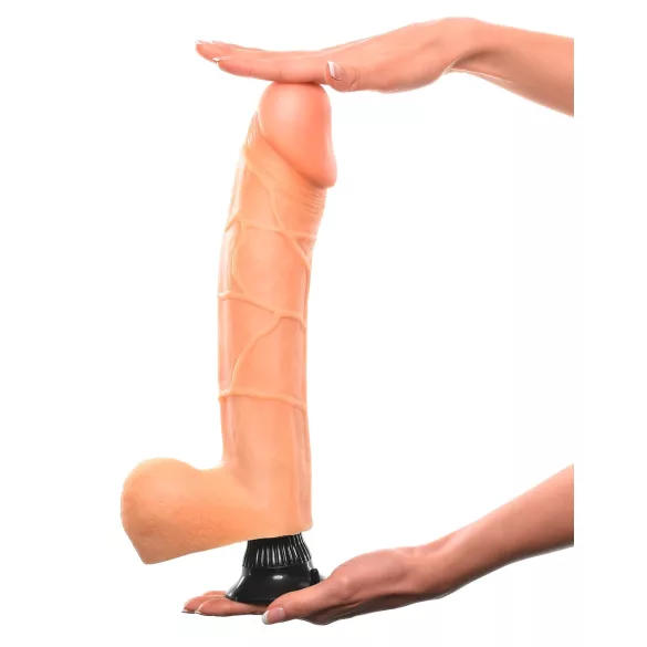 Real Feel Deluxe No.12 - realistiškas vibruojantis dildo su sėklidėmis