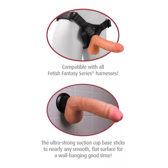 Real Feel Deluxe No.12 - realistiškas vibruojantis dildo su sėklidėmis