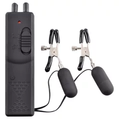 Fetish - vibruojantys spenelių spaustukai - juodi