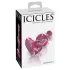Icicles No. 75 - stiklinis analinis kaištis širdelės formos rožinis
