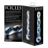 Icicles No. 08 - dvigalis stiklinis dildo - bangų forma - skaidrus/mėlynas