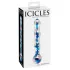 Icicles No. 08 - dvigalis stiklinis dildo - bangų forma - skaidrus/mėlynas