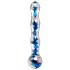 Icicles No. 08 - dvigalis stiklinis dildo - bangų forma - skaidrus/mėlynas