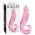 Icicles No. 24 - briaunuotas stiklinis dildo (rožinis)