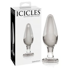   Icicles No. 26 - stiklinis kūginis analinis kaištis - skaidrus