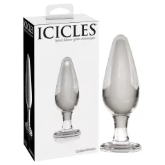   Icicles Nr. 26 - kūginis stiklinis analinis kaištis (skaidrus)