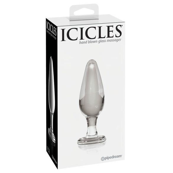 Icicles No. 26 - stiklinis kūginis analinis kaištis - skaidrus