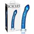 Icicles Nr. 29 - spiralinis stiklinis dildo (mėlynas)