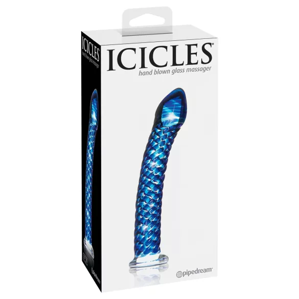 Icicles No. 29 - stiklinis dildo spirale - mėlynas